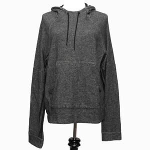 Adidas Heather Black Charcoal Kangaroo Pocket Hoodie Size Large
